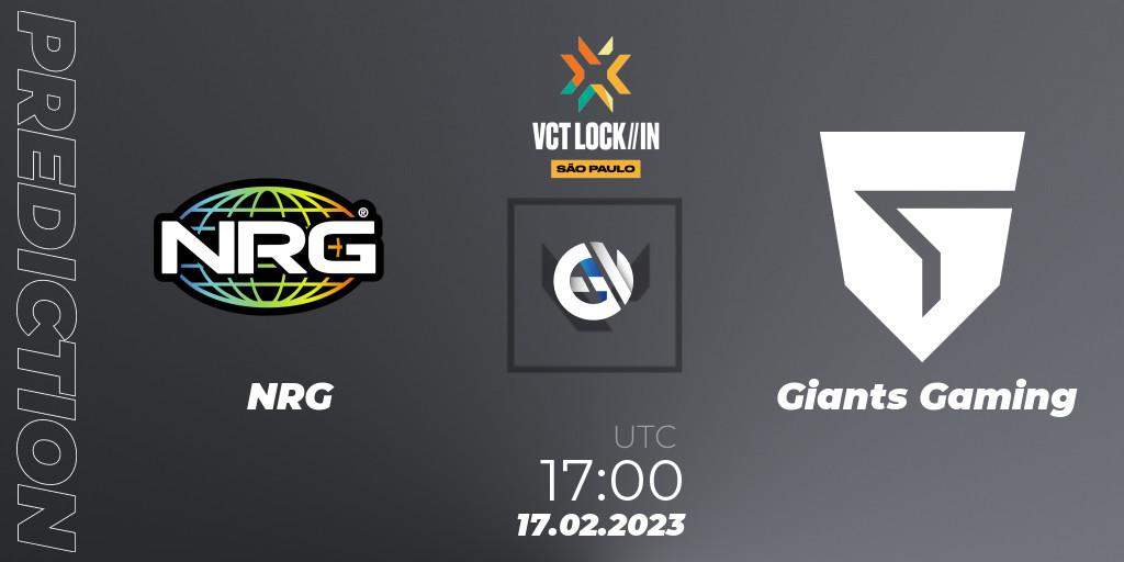 NRG - Giants Gaming: прогноз. 17.02.2023 at 17:00, VALORANT, VALORANT Champions Tour 2023: LOCK//IN São Paulo