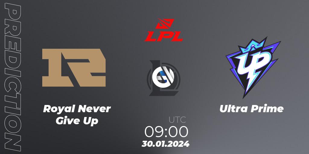 Royal Never Give Up - Ultra Prime: прогноз. 30.01.2024 at 09:00, LoL, LPL Spring 2024 - Group Stage
