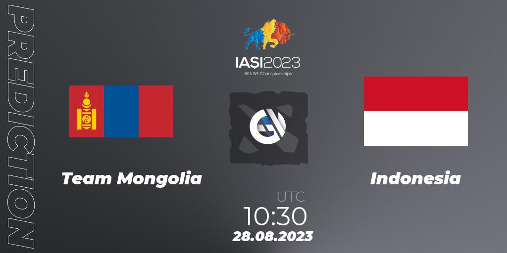 Team Mongolia - Indonesia: прогноз. 28.08.2023 at 13:09, Dota 2, IESF World Championship 2023