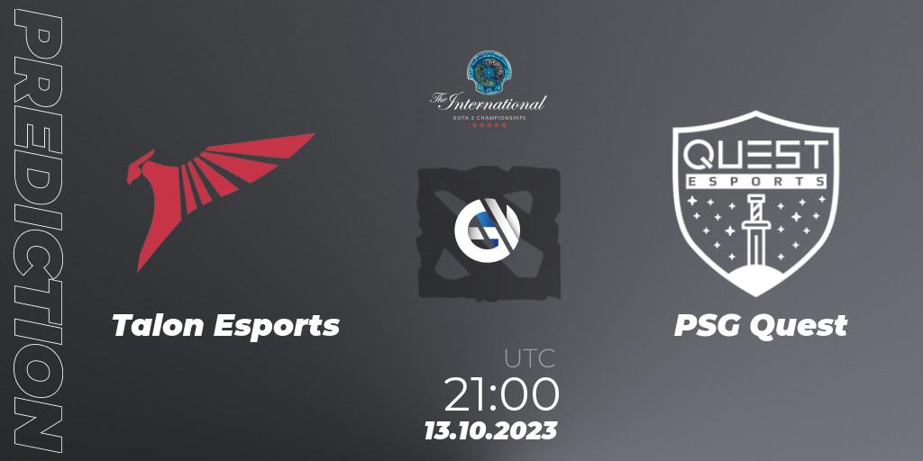 Talon Esports - PSG Quest: прогноз. 13.10.2023 at 21:34, Dota 2, The International 2023 - Group Stage
