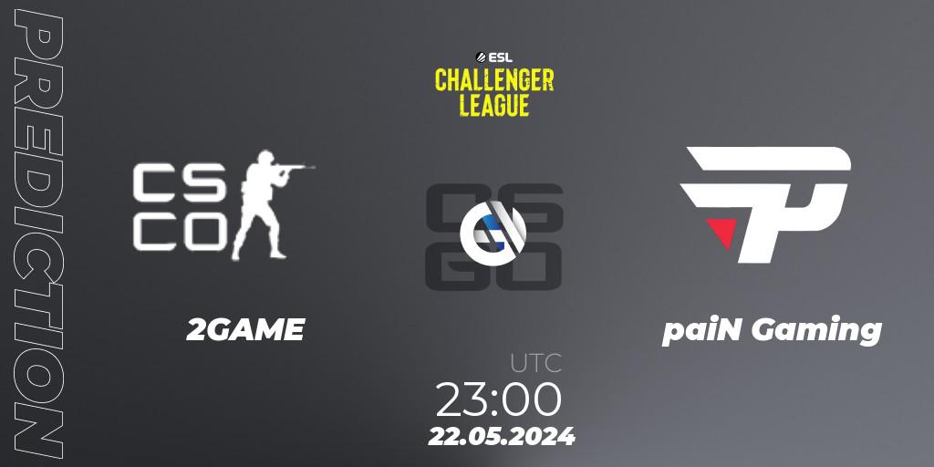 2GAME - paiN Gaming: прогноз. 22.05.2024 at 23:00, Counter-Strike (CS2), ESL Challenger League Season 47: South America