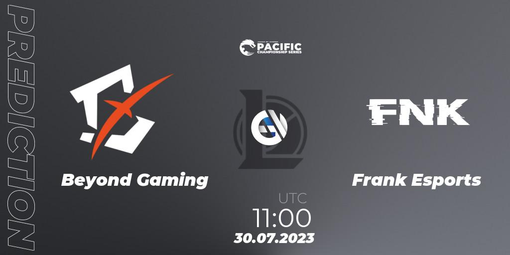 Beyond Gaming - Frank Esports: прогноз. 30.07.2023 at 11:00, LoL, PACIFIC Championship series Group Stage