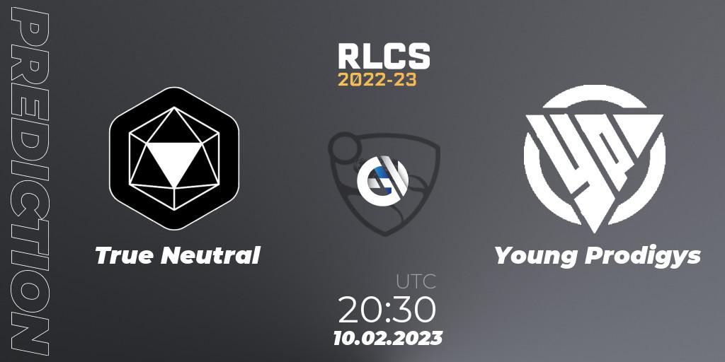 True Neutral - Young Prodigys: прогноз. 10.02.2023 at 20:30, Rocket League, RLCS 2022-23 - Winter: South America Regional 2 - Winter Cup