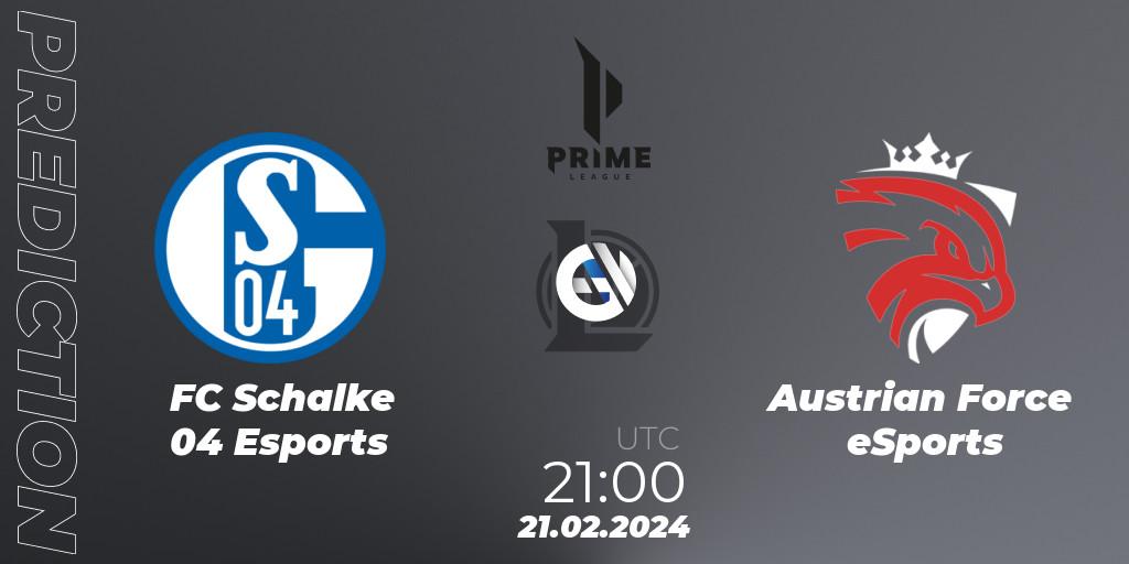 FC Schalke 04 Esports - Austrian Force eSports: прогноз. 18.01.2024 at 21:00, LoL, Prime League Spring 2024 - Group Stage