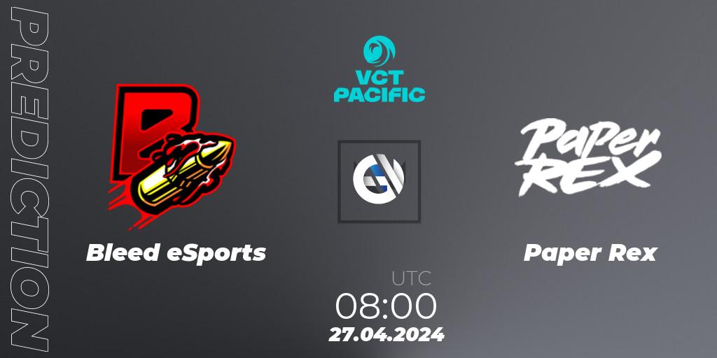 Bleed eSports - Paper Rex: прогноз. 27.04.24, VALORANT, VALORANT Champions Tour 2024: Pacific League - Stage 1 - Group Stage