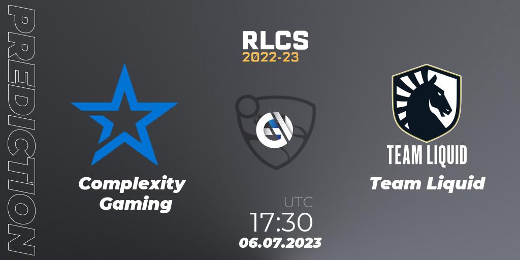 Complexity Gaming - Team Liquid: прогноз. 06.07.2023 at 18:00, Rocket League, RLCS 2022-23 Spring Major