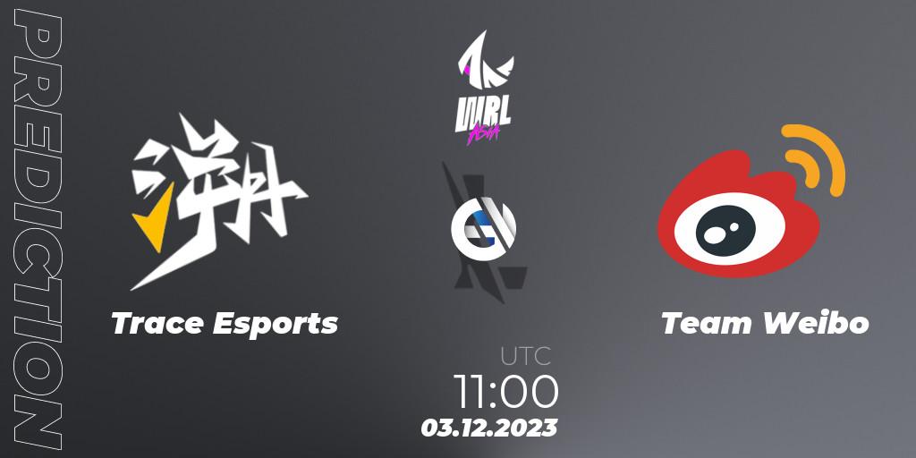 Trace Esports - Team Weibo: прогноз. 03.12.2023 at 11:00, Wild Rift, WRL Asia 2023 - Season 2 - Regular Season