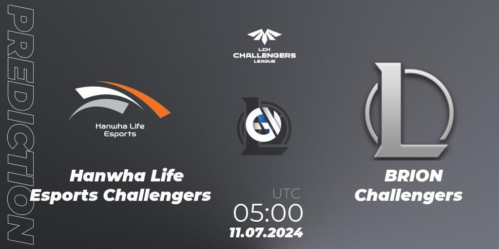 Hanwha Life Esports Challengers - BRION Challengers: прогноз. 11.07.2024 at 05:00, LoL, LCK Challengers League 2024 Summer - Group Stage