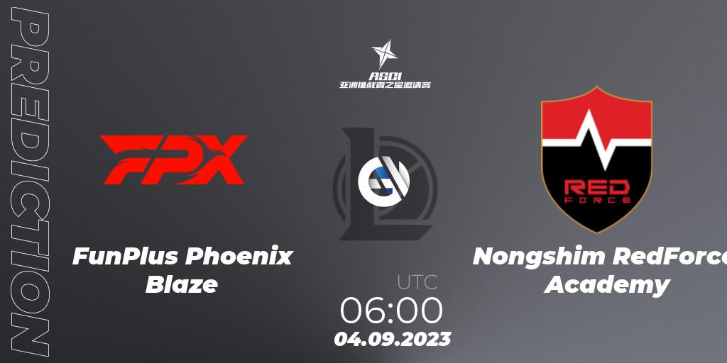 FunPlus Phoenix Blaze - Nongshim RedForce Academy: прогноз. 04.09.2023 at 06:00, LoL, Asia Star Challengers Invitational 2023