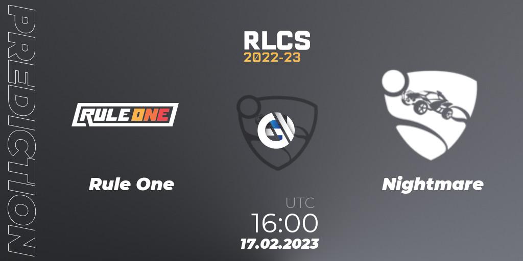 Rule One - Nightmare: прогноз. 17.02.23, Rocket League, RLCS 2022-23 - Winter: Middle East and North Africa Regional 2 - Winter Cup