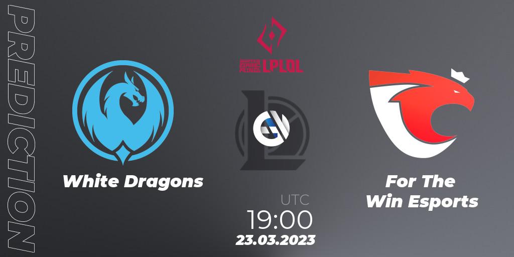 White Dragons - For The Win Esports: прогноз. 23.03.2023 at 19:00, LoL, LPLOL Split 1 2023 - Playoffs