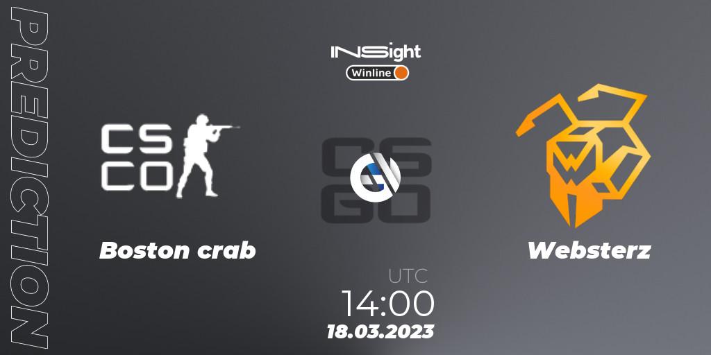 Boston crab - Websterz: прогноз. 18.03.2023 at 14:00, Counter-Strike (CS2), Winline Insight Season 3