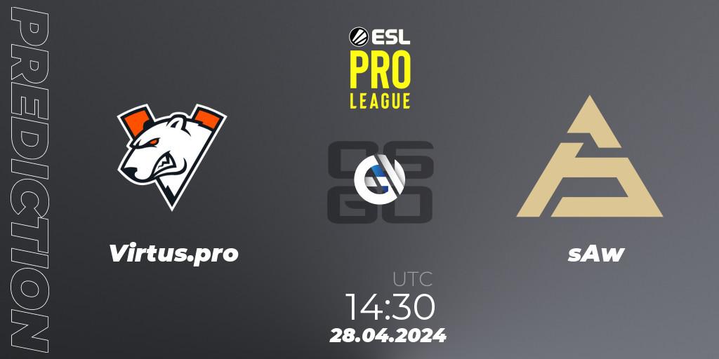 Virtus.pro - sAw: прогноз. 28.04.2024 at 14:30, Counter-Strike (CS2), ESL Pro League Season 19