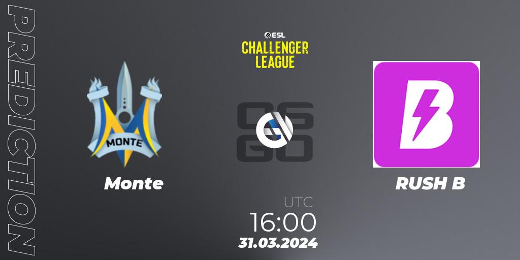 Monte - RUSH B: прогноз. 31.03.24, CS2 (CS:GO), ESL Challenger League Season 47: Europe
