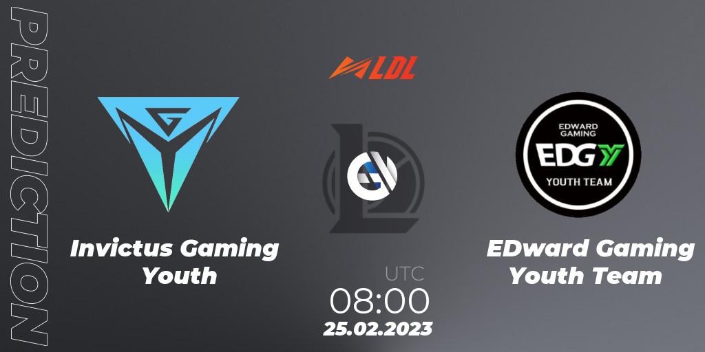 Invictus Gaming Youth - EDward Gaming Youth Team: прогноз. 25.02.2023 at 09:00, LoL, LDL 2023 - Regular Season