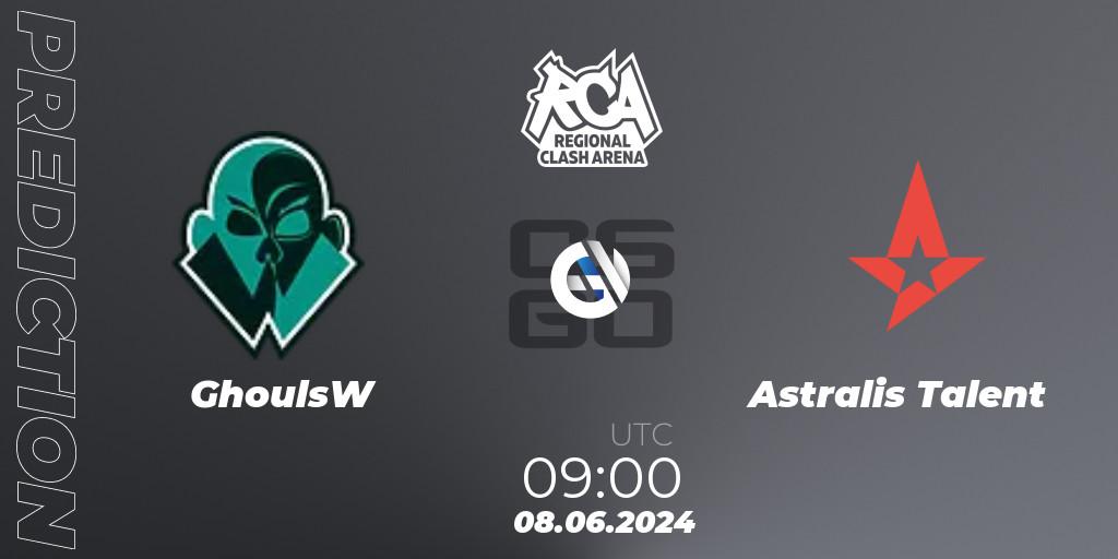 GhoulsW - Astralis Talent: прогноз. 08.06.2024 at 09:00, Counter-Strike (CS2), Regional Clash Arena Europe