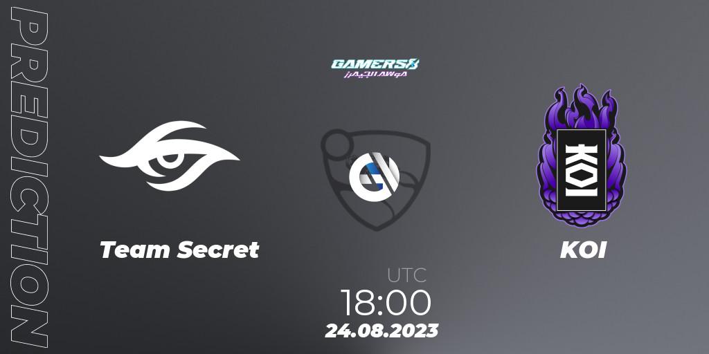 Team Secret - KOI: прогноз. 24.08.2023 at 17:00, Rocket League, Gamers8 2023