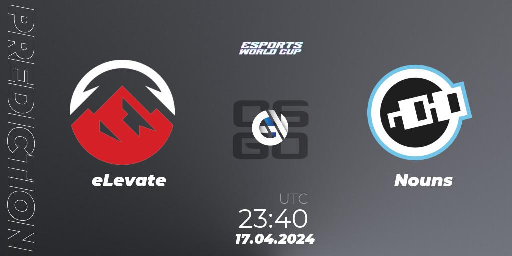 eLevate - Nouns: прогноз. 17.04.2024 at 23:40, Counter-Strike (CS2), Esports World Cup 2024: North American Open Qualifier