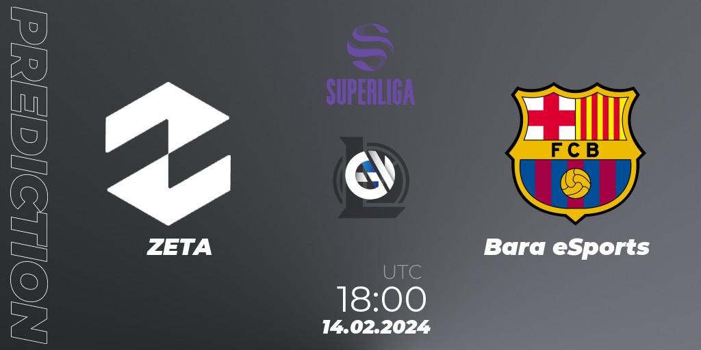 ZETA - Barça eSports: прогноз. 14.02.24, LoL, Superliga Spring 2024 - Group Stage