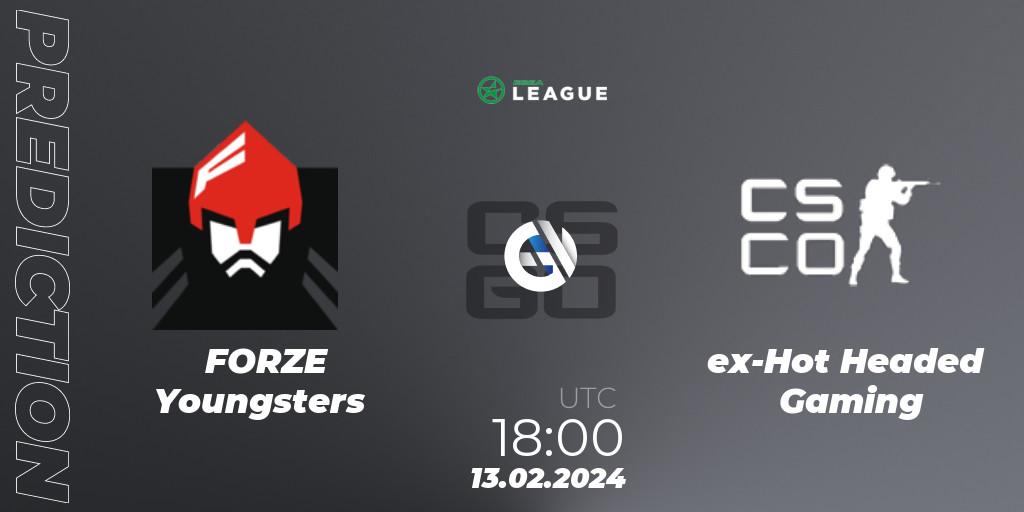 FORZE Youngsters - ex-Hot Headed Gaming: прогноз. 13.02.2024 at 18:00, Counter-Strike (CS2), ESEA Season 48: Advanced Division - Europe