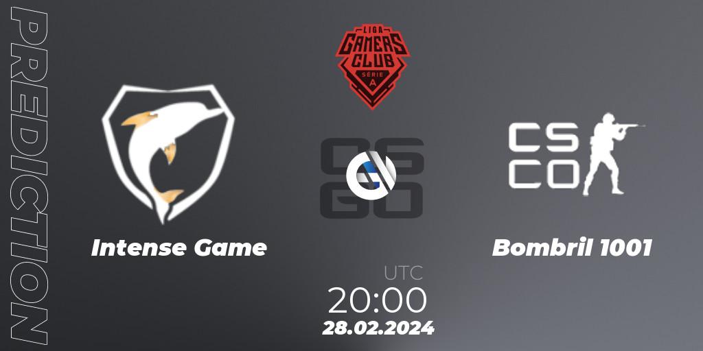Intense Game - Bombril 1001: прогноз. 28.02.2024 at 20:00, Counter-Strike (CS2), Gamers Club Liga Série A: February 2024