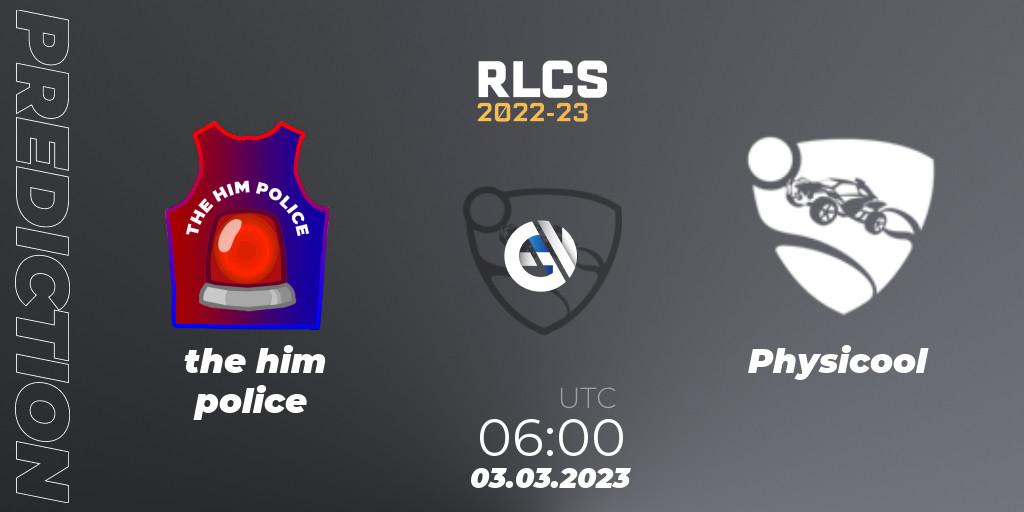 the him police - Physicool: прогноз. 03.03.2023 at 06:00, Rocket League, RLCS 2022-23 - Winter: Oceania Regional 3 - Winter Invitational