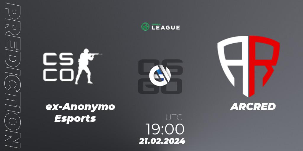 ex-Anonymo Esports - ARCRED: прогноз. 21.02.24, CS2 (CS:GO), ESEA Season 48: Advanced Division - Europe