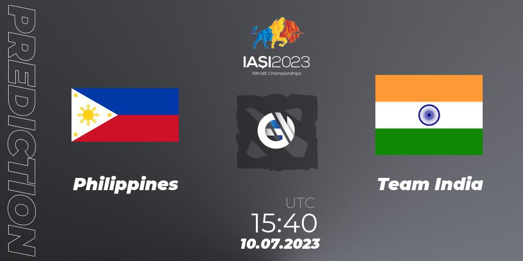 Philippines - Team India: прогноз. 11.07.2023 at 07:00, Dota 2, Gamers8 IESF Asian Championship 2023