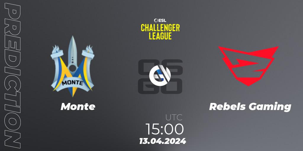 Monte - Rebels Gaming: прогноз. 13.04.24, CS2 (CS:GO), ESL Challenger League Season 47: Europe