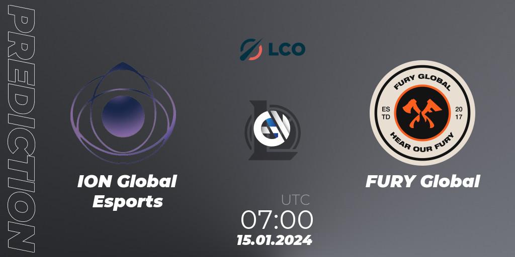 ION Global Esports - FURY Global: прогноз. 15.01.2024 at 07:00, LoL, LCO Split 1 2024 - Group Stage