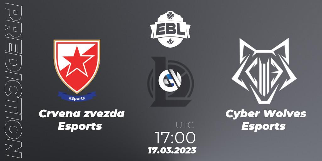 Crvena zvezda Esports - Cyber Wolves Esports: прогноз. 17.03.2023 at 17:00, LoL, EBL Season 12 - Playoffs