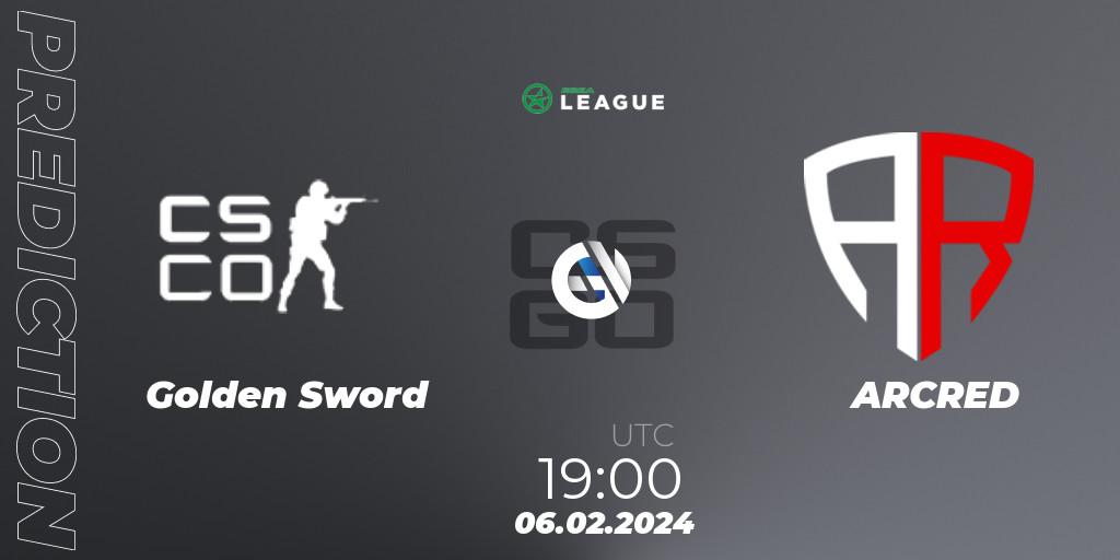 Golden Sword - ARCRED: прогноз. 16.02.2024 at 19:00, Counter-Strike (CS2), ESEA Season 48: Advanced Division - Europe