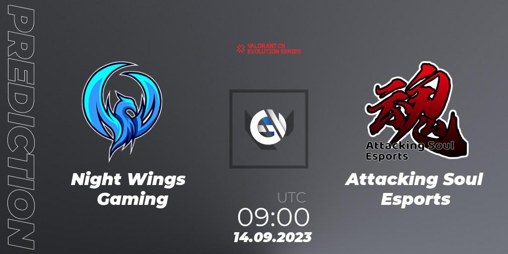 Night Wings Gaming - Attacking Soul Esports: прогноз. 14.09.23, VALORANT, VALORANT China Evolution Series Act 1: Variation - Play-In
