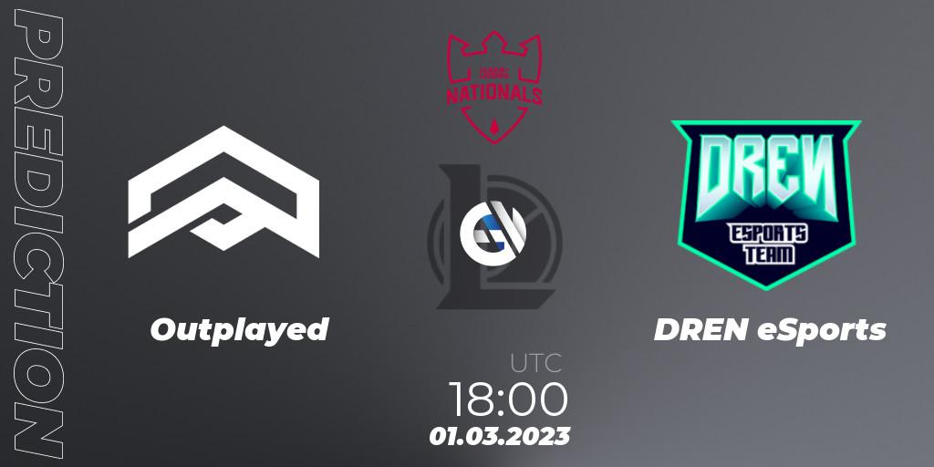 Outplayed - DREN eSports: прогноз. 01.03.2023 at 18:00, LoL, PG Nationals Spring 2023 - Group Stage