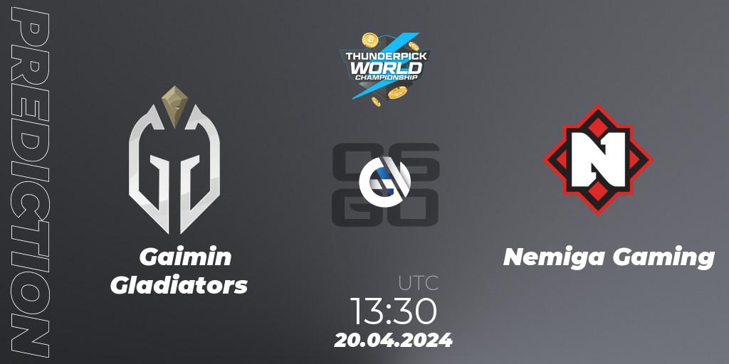 Gaimin Gladiators - Nemiga Gaming: прогноз. 20.04.24, CS2 (CS:GO), Thunderpick World Championship 2024: European Series #1