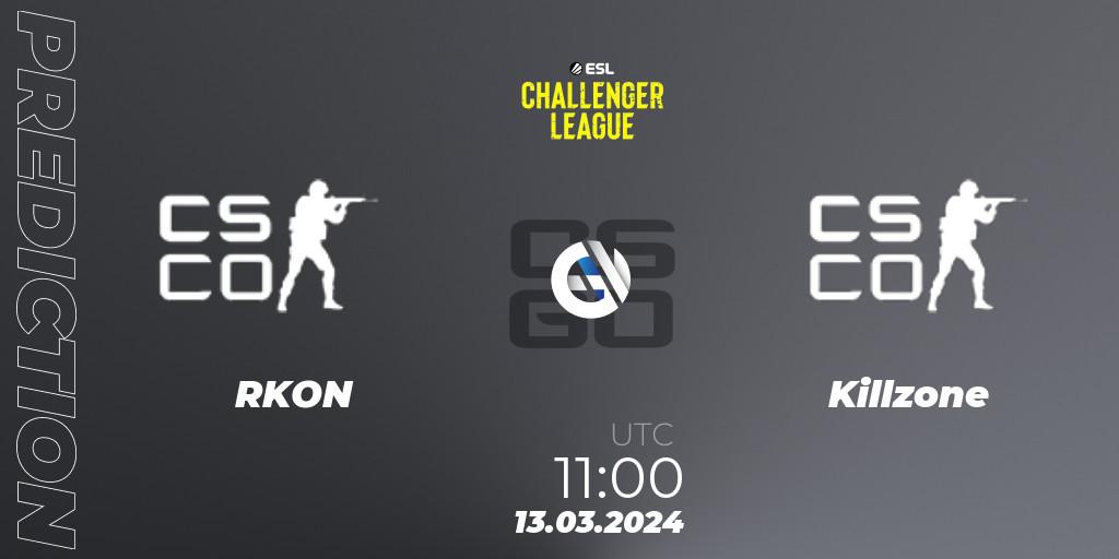 RKON - Killzone: прогноз. 13.03.2024 at 11:00, Counter-Strike (CS2), ESL Challenger League Season 47: Oceania