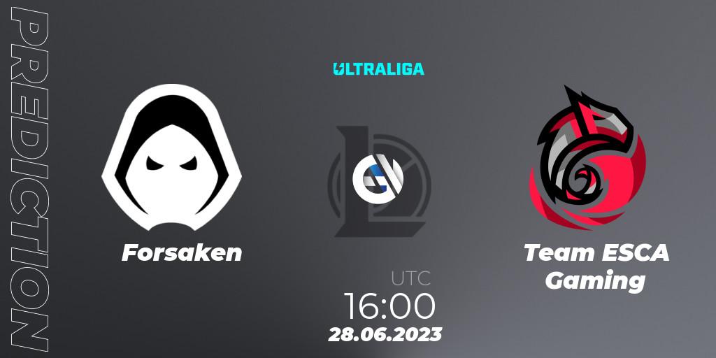 Forsaken - Team ESCA Gaming: прогноз. 28.06.2023 at 16:00, LoL, Ultraliga Season 10 2023 Regular Season