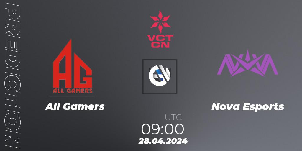 All Gamers - Nova Esports: прогноз. 28.04.24, VALORANT, VALORANT Champions Tour China 2024: Stage 1 - Group Stage