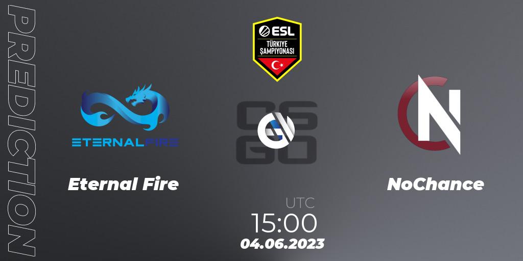 Eternal Fire - NoChance: прогноз. 04.06.2023 at 15:00, Counter-Strike (CS2), ESL Turkey Championship Season 12
