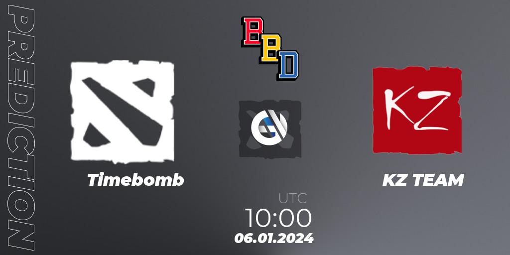 Timebomb - KZ TEAM: прогноз. 06.01.2024 at 10:15, Dota 2, BetBoom Dacha Dubai 2024: WEU Open Qualifier #2