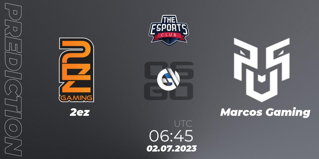 2ez - Marcos Gaming: прогноз. 02.07.2023 at 07:45, Counter-Strike (CS2), TEC Arena Connect Pune 2023