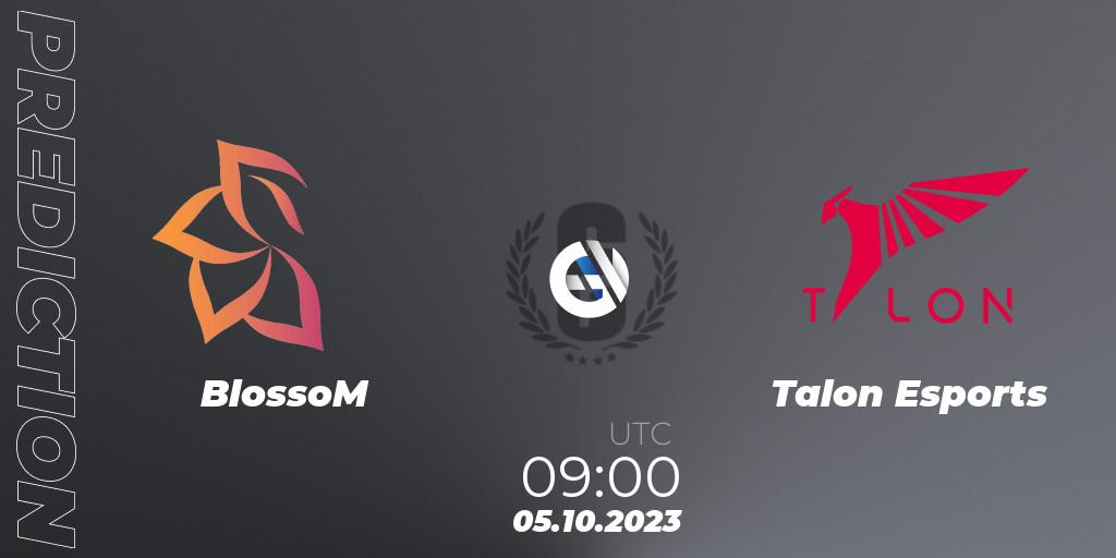 BlossoM - Talon Esports: прогноз. 05.10.2023 at 09:00, Rainbow Six, South Korea League 2023 - Stage 2 - Last Chance Qualifiers