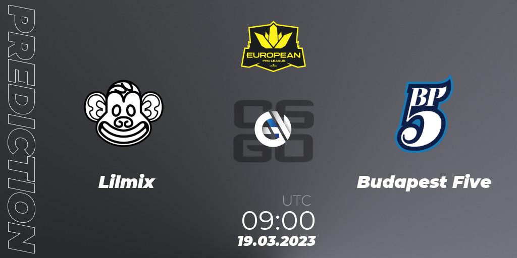 Lilmix - Budapest Five: прогноз. 19.03.2023 at 09:00, Counter-Strike (CS2), European Pro League Season 7: Division 2