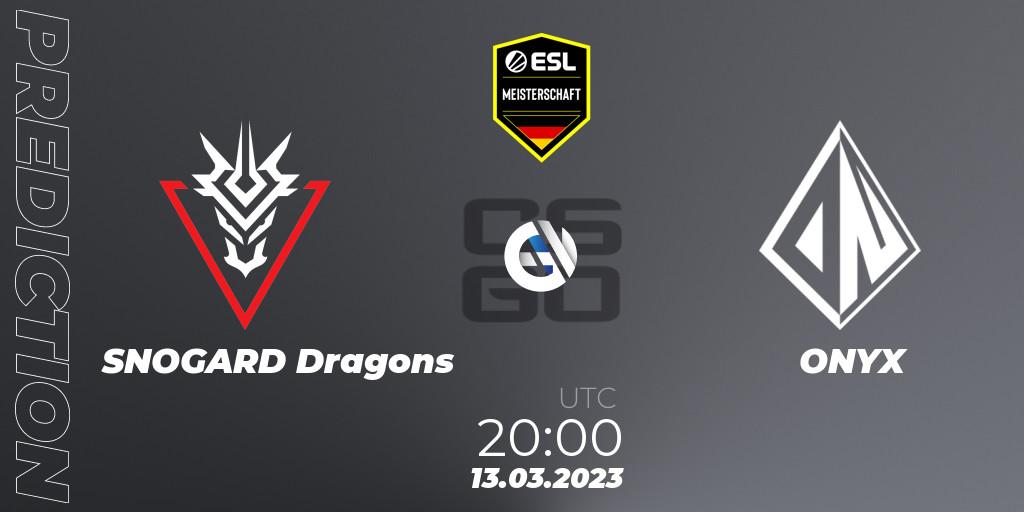 SNOGARD Dragons - ONYX: прогноз. 13.03.23, CS2 (CS:GO), ESL Meisterschaft: Spring 2023