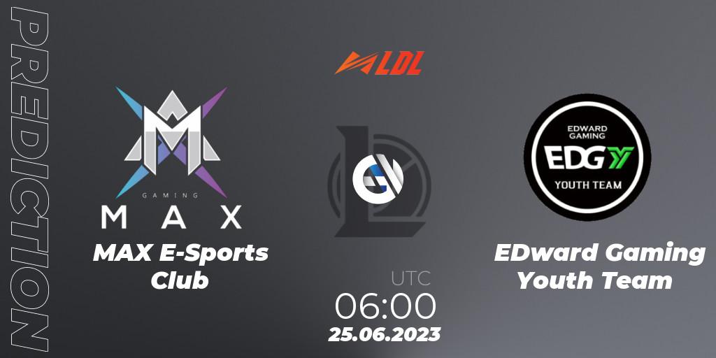 MAX E-Sports Club - EDward Gaming Youth Team: прогноз. 25.06.2023 at 06:00, LoL, LDL 2023 - Regular Season - Stage 3