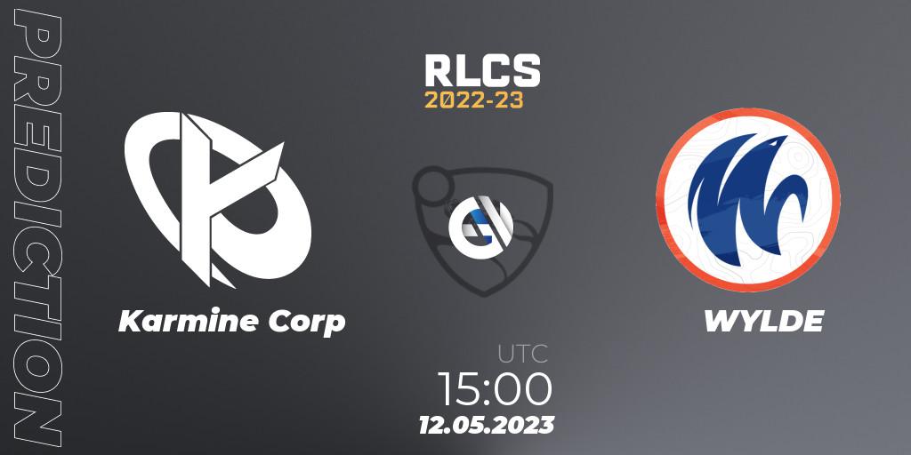 Karmine Corp - WYLDE: прогноз. 12.05.2023 at 15:00, Rocket League, RLCS 2022-23 - Spring: Europe Regional 1 - Spring Open
