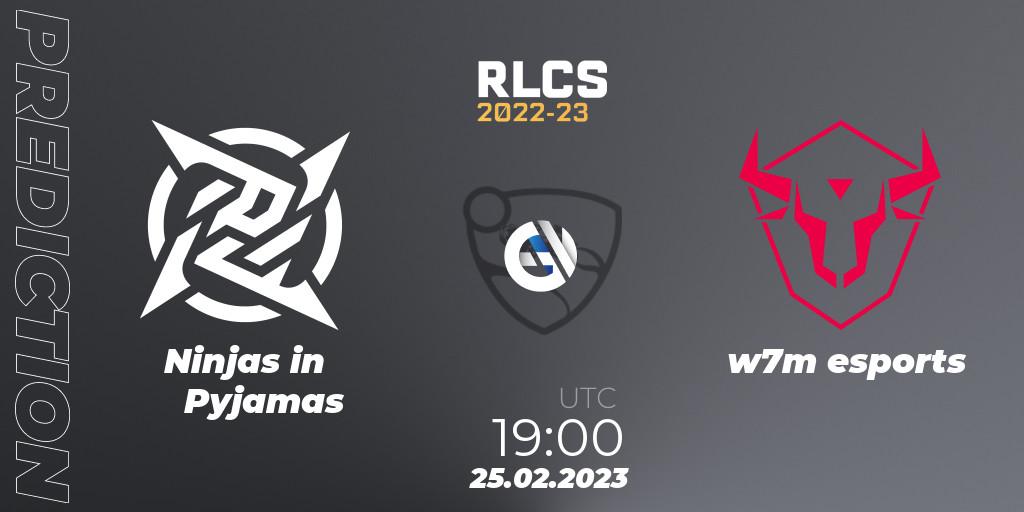 Ninjas in Pyjamas - w7m esports: прогноз. 25.02.2023 at 19:00, Rocket League, RLCS 2022-23 - Winter: South America Regional 3 - Winter Invitational