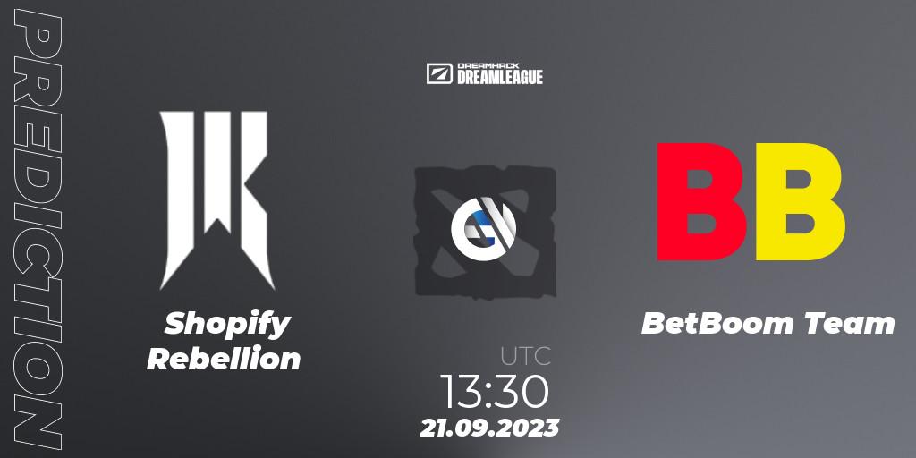Shopify Rebellion - BetBoom Team: прогноз. 21.09.2023 at 13:25, Dota 2, DreamLeague Season 21