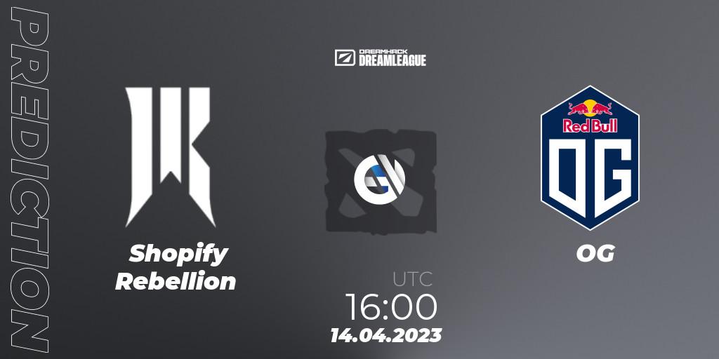 Shopify Rebellion - OG: прогноз. 14.04.2023 at 15:55, Dota 2, DreamLeague Season 19 - Group Stage 2