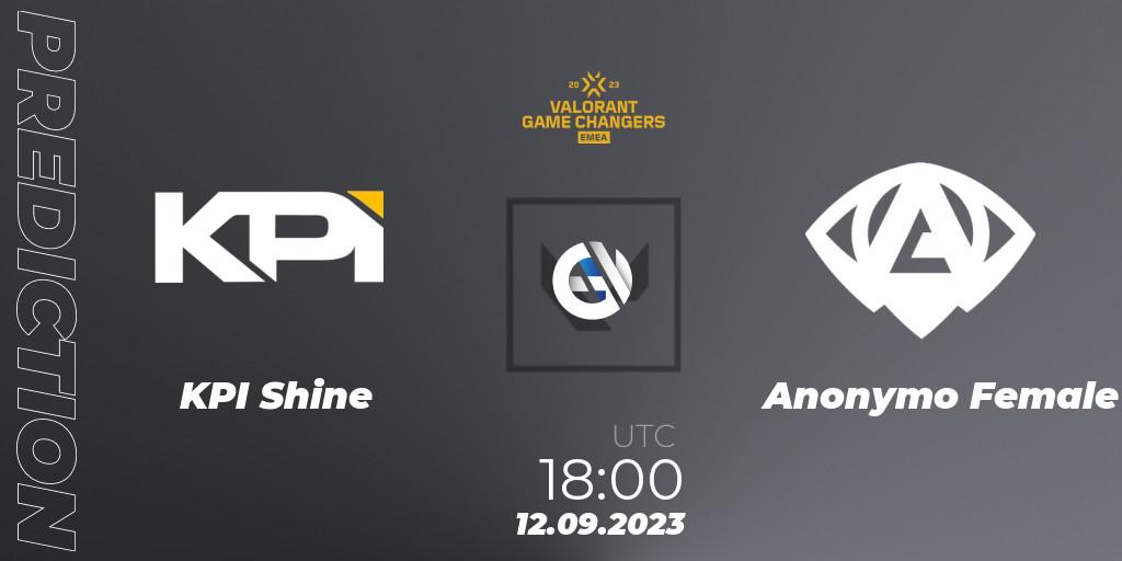 KPI Shine - Anonymo Female: прогноз. 12.09.2023 at 18:00, VALORANT, VCT 2023: Game Changers EMEA Stage 3 - Group Stage